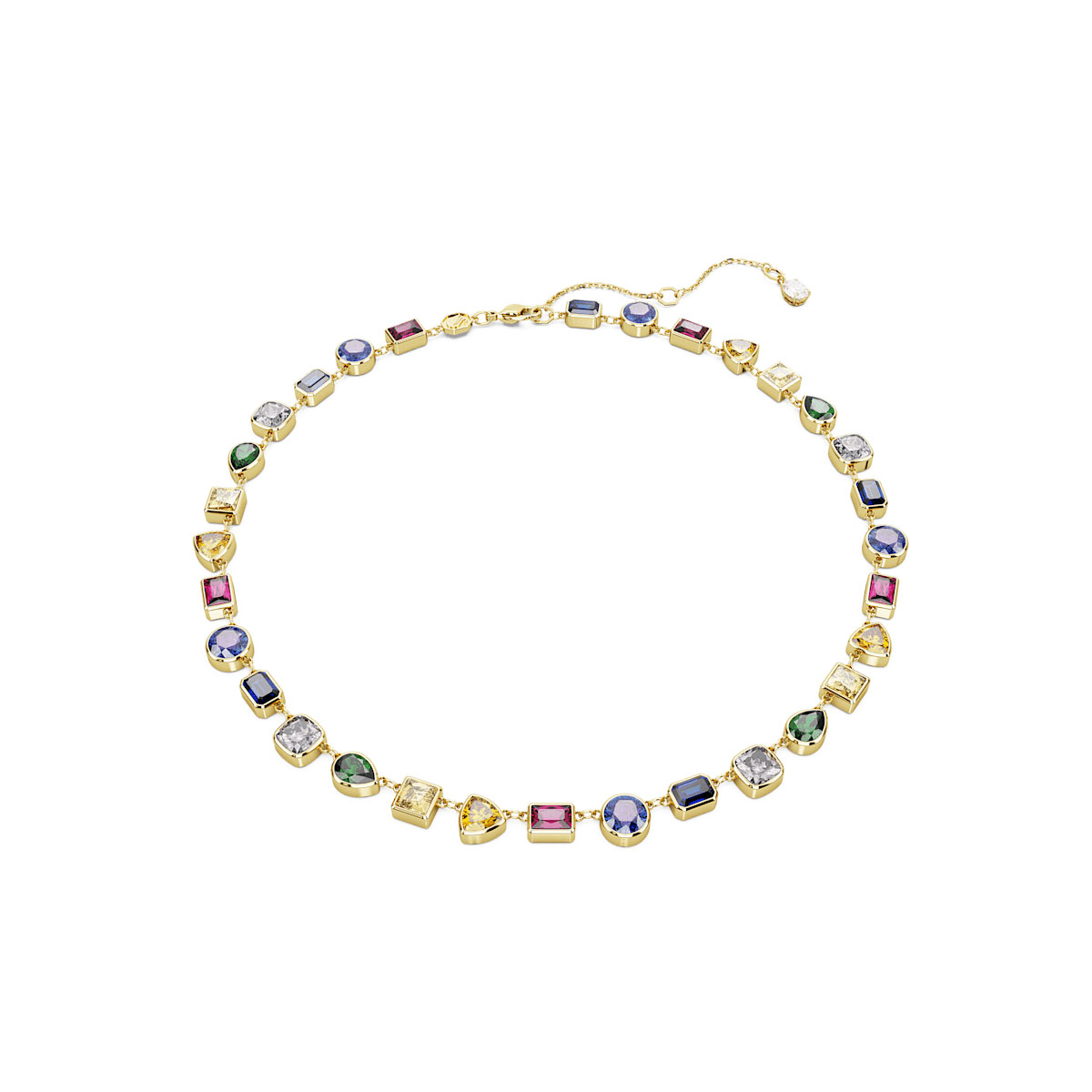 Swarovski Stilla necklace, Mixed cuts, Multicolored, Gold